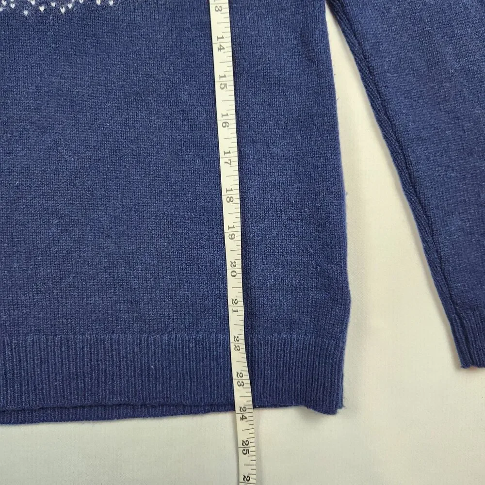 Tabitha Webb Fair Isle Lambswool Jumper Sweater Navy Yoke Womens S Vintage
